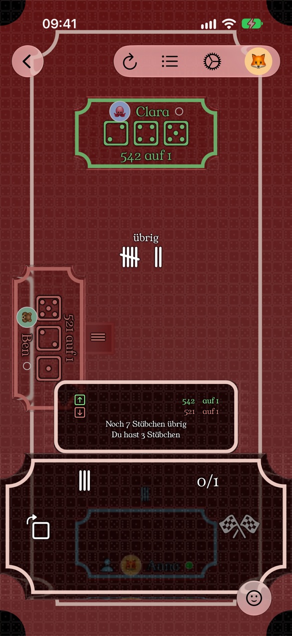 Scoreboard im Spiel