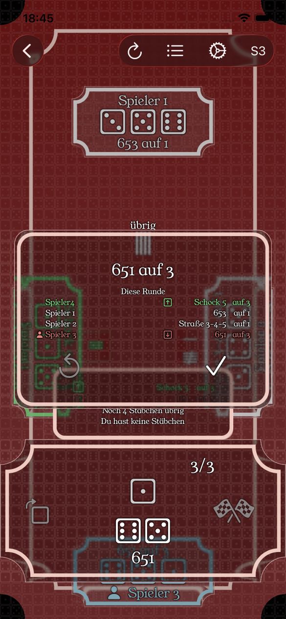 Scoreboard im Spiel